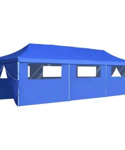 vidaXL Folding Pop-up Party Tent with 8 Sidewalls 3×9 m Blue