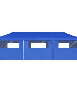 vidaXL Folding Pop-up Party Tent with 8 Sidewalls 3×9 m Blue