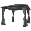 vidaXL Gazebo with Curtain Anthracite Aluminium 300×300 cm