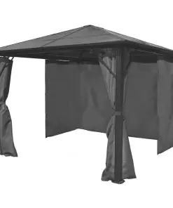 vidaXL Gazebo with Curtain Anthracite Aluminium 300×300 cm