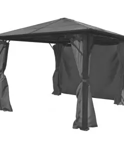 vidaXL Gazebo with Curtain Anthracite Aluminium 300×300 cm