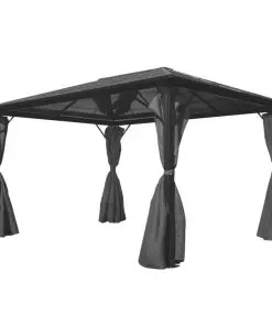 vidaXL Gazebo with Curtain Anthracite Aluminium 400×300 cm