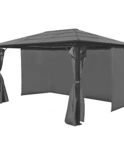 vidaXL Gazebo with Curtain Anthracite Aluminium 400×300 cm