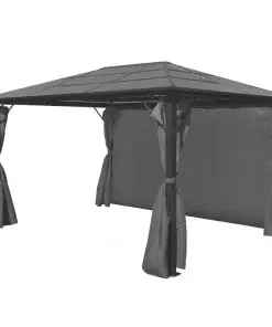 vidaXL Gazebo with Curtain Anthracite Aluminium 400×300 cm