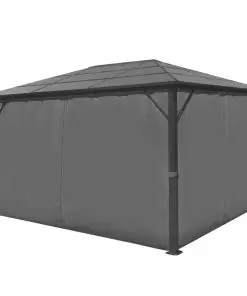 vidaXL Gazebo with Curtain Anthracite Aluminium 400×300 cm