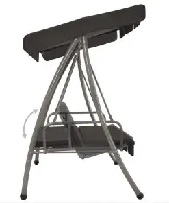 45072 vidaXL Outdoor Swing Bench with Canopy Anthracite 192x118x175 cm Steel