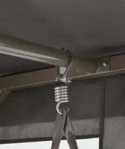 45073 vidaXL Outdoor Convertible Swing Bench with Canopy Anthracite 220x160x240 cm Steel