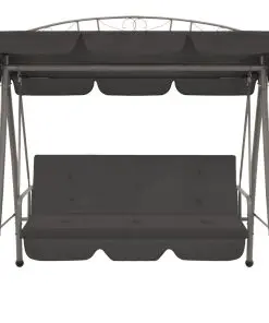 45074 vidaXL Outdoor Convertible Swing Bench with Canopy Anthracite 198x120x205 cm Steel