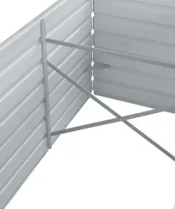vidaXL Garden Raised Bed Galvanised Steel 320x80x45 cm Grey