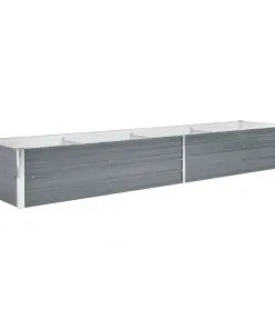 vidaXL Garden Raised Bed Galvanised Steel 320x80x45 cm Grey