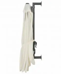 vidaXL Wall-Mounted Parasol with Metal Pole 300 cm Sand