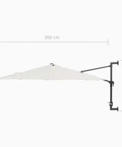vidaXL Wall-Mounted Parasol with Metal Pole 300 cm Sand