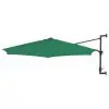vidaXL Wall-Mounted Parasol with Metal Pole 300 cm Green