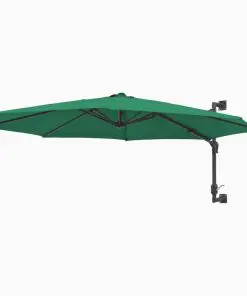 vidaXL Wall-Mounted Parasol with Metal Pole 300 cm Green