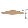 vidaXL Wall-Mounted Parasol with Metal Pole 300 cm Taupe