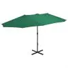 vidaXL Outdoor Parasol with Aluminium Pole 460×270 cm Green