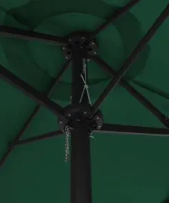 vidaXL Outdoor Parasol with Aluminium Pole 460×270 cm Green