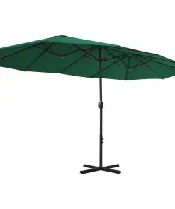 vidaXL Outdoor Parasol with Aluminium Pole 460×270 cm Green