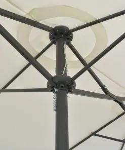 vidaXL Outdoor Parasol with Aluminium Pole 460×270 cm Sand