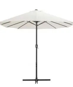 vidaXL Outdoor Parasol with Aluminium Pole 460×270 cm Sand