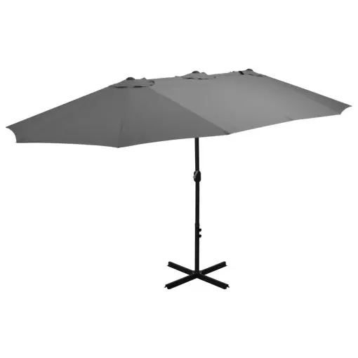 vidaXL Outdoor Parasol with Aluminium Pole 460×270 cm Anthracite