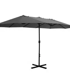 vidaXL Outdoor Parasol with Aluminium Pole 460×270 cm Anthracite