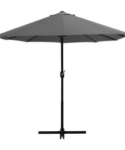 vidaXL Outdoor Parasol with Aluminium Pole 460×270 cm Anthracite