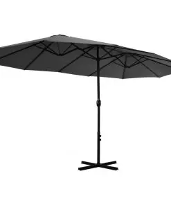vidaXL Outdoor Parasol with Aluminium Pole 460×270 cm Anthracite