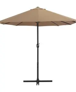 vidaXL Outdoor Parasol with Aluminium Pole 460×270 cm Taupe