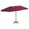 vidaXL Outdoor Parasol with Aluminium Pole 460×270 cm Bordeaux Red