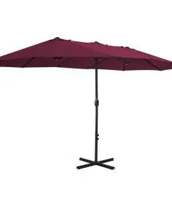 vidaXL Outdoor Parasol with Aluminium Pole 460×270 cm Bordeaux Red