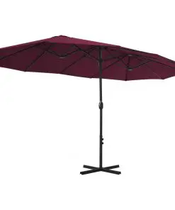 vidaXL Outdoor Parasol with Aluminium Pole 460×270 cm Bordeaux Red