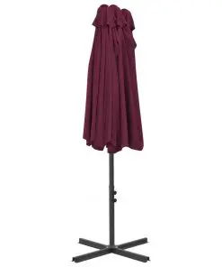 vidaXL Outdoor Parasol with Aluminium Pole 460×270 cm Bordeaux Red