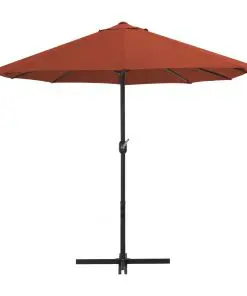 vidaXL Outdoor Parasol with Aluminium Pole 460×270 cm Terracotta