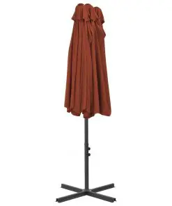 vidaXL Outdoor Parasol with Aluminium Pole 460×270 cm Terracotta