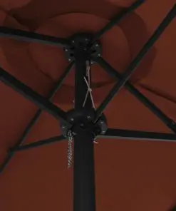 vidaXL Outdoor Parasol with Aluminium Pole 460×270 cm Terracotta