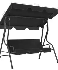 vidaXL Garden Swing Bench Anthracite 170x110x153 cm