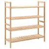vidaXL Shoe Rack Solid Walnut Wood 69x26x81 cm