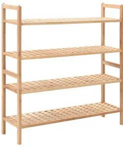 vidaXL Shoe Rack Solid Walnut Wood 69x26x81 cm