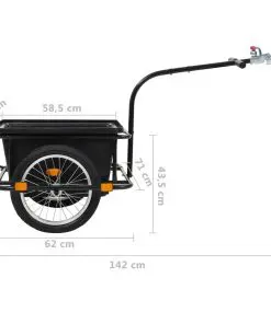 vidaXL Bike Cargo Trailer Black 50 L
