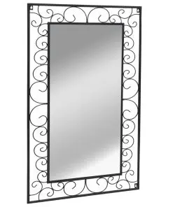vidaXL Garden Wall Mirror Rectangular 60×110 cm Black