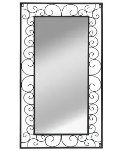 vidaXL Garden Wall Mirror Rectangular 60×110 cm Black