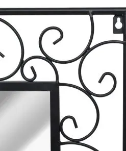vidaXL Garden Wall Mirror Rectangular 60×110 cm Black