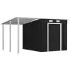vidaXL Garden Shed with Extended Roof Anthracite 346x236x181 cm Steel
