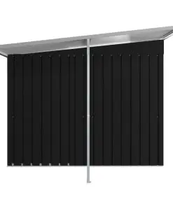 vidaXL Garden Shed with Extended Roof Anthracite 346x236x181 cm Steel