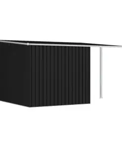 vidaXL Garden Shed with Extended Roof Anthracite 336x270x181 cm Steel