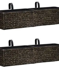 vidaXL Garden Planters 2 pcs Water Hyacinth Brown