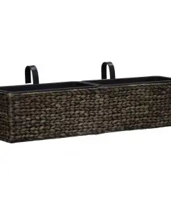 vidaXL Garden Planters 2 pcs Water Hyacinth Brown