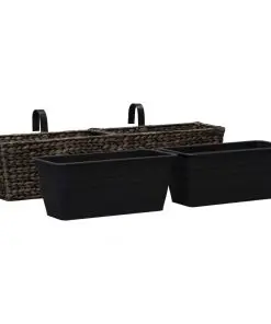 vidaXL Garden Planters 2 pcs Water Hyacinth Brown