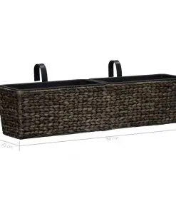 vidaXL Garden Planters 2 pcs Water Hyacinth Brown